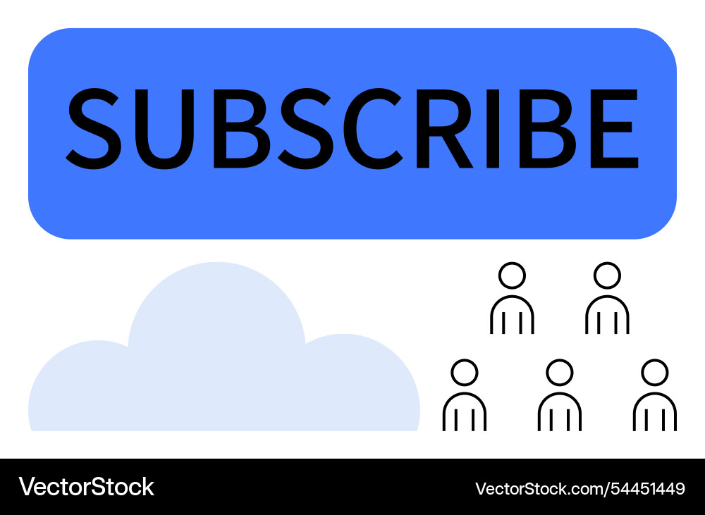 Blue subscribe button with cloud and user icons Blue subscribe button with cloud and user icons Vector Image