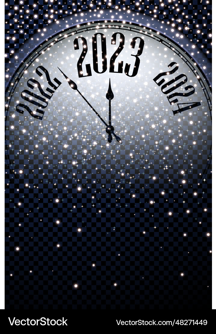 Clock with 2023 on transparent background Clock with 2023 on transparent background vector image