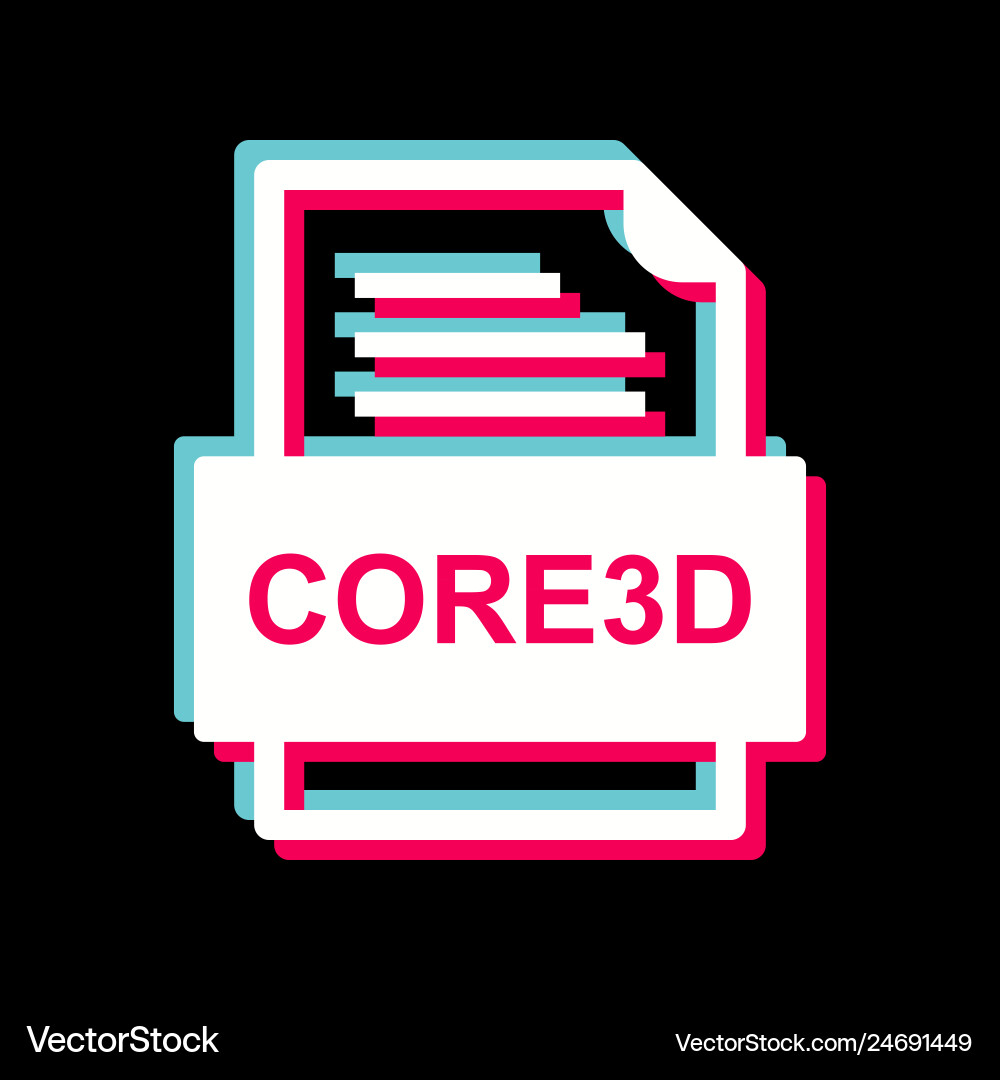 Core3d file document icon vector image