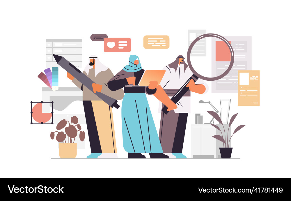 Digital designers programmer and analyst team vector image