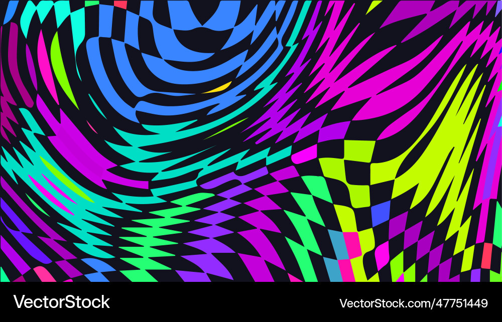 Distorted twisted checkered background trippy Distorted twisted checkered background trippy vector image