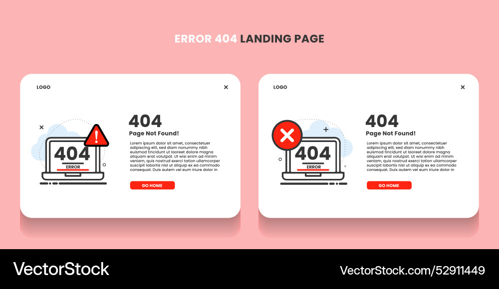 Error 404 landing page with a road signs in set Vector Image