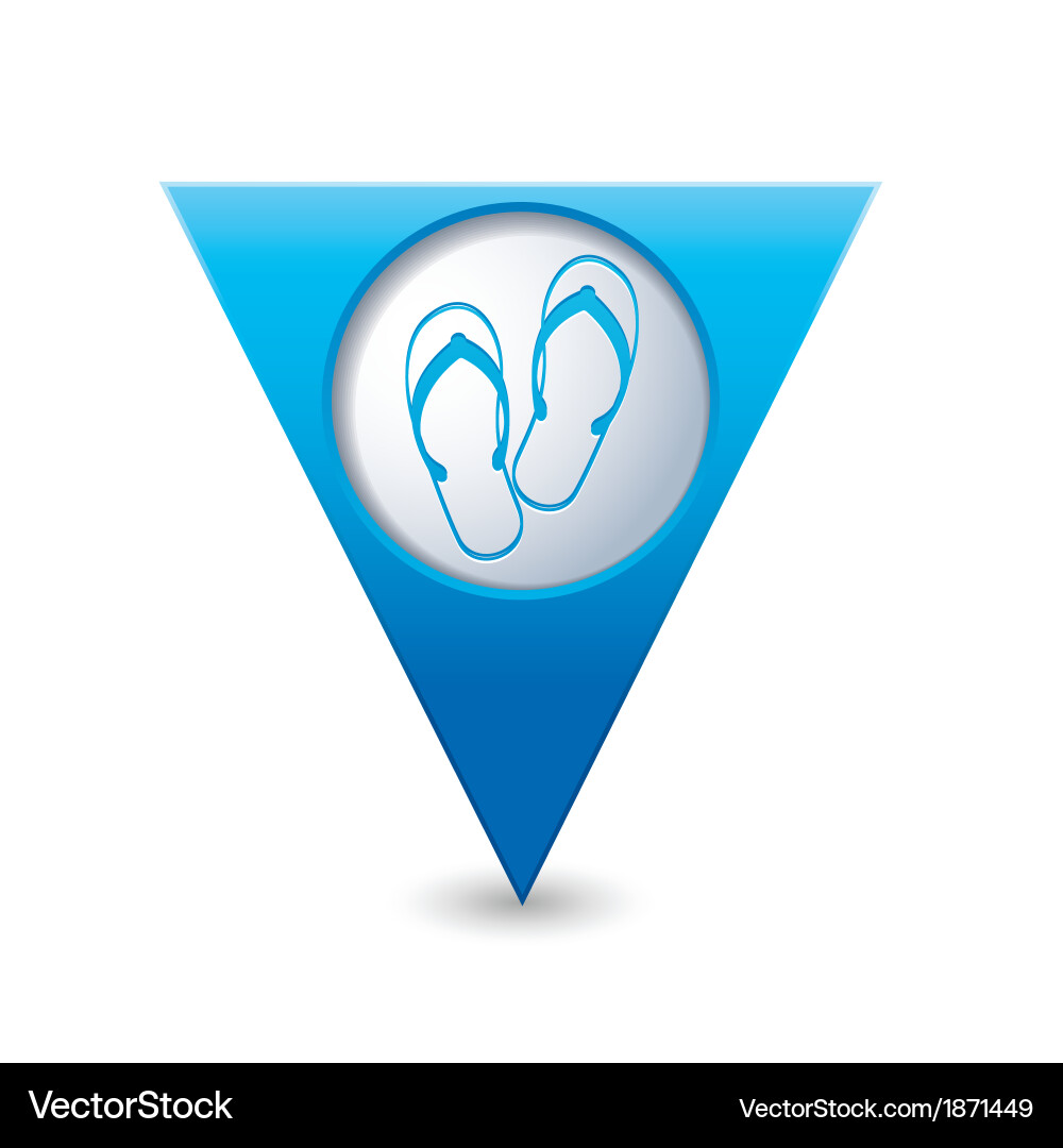 Flip flops symbol map pointer blue Vector Image