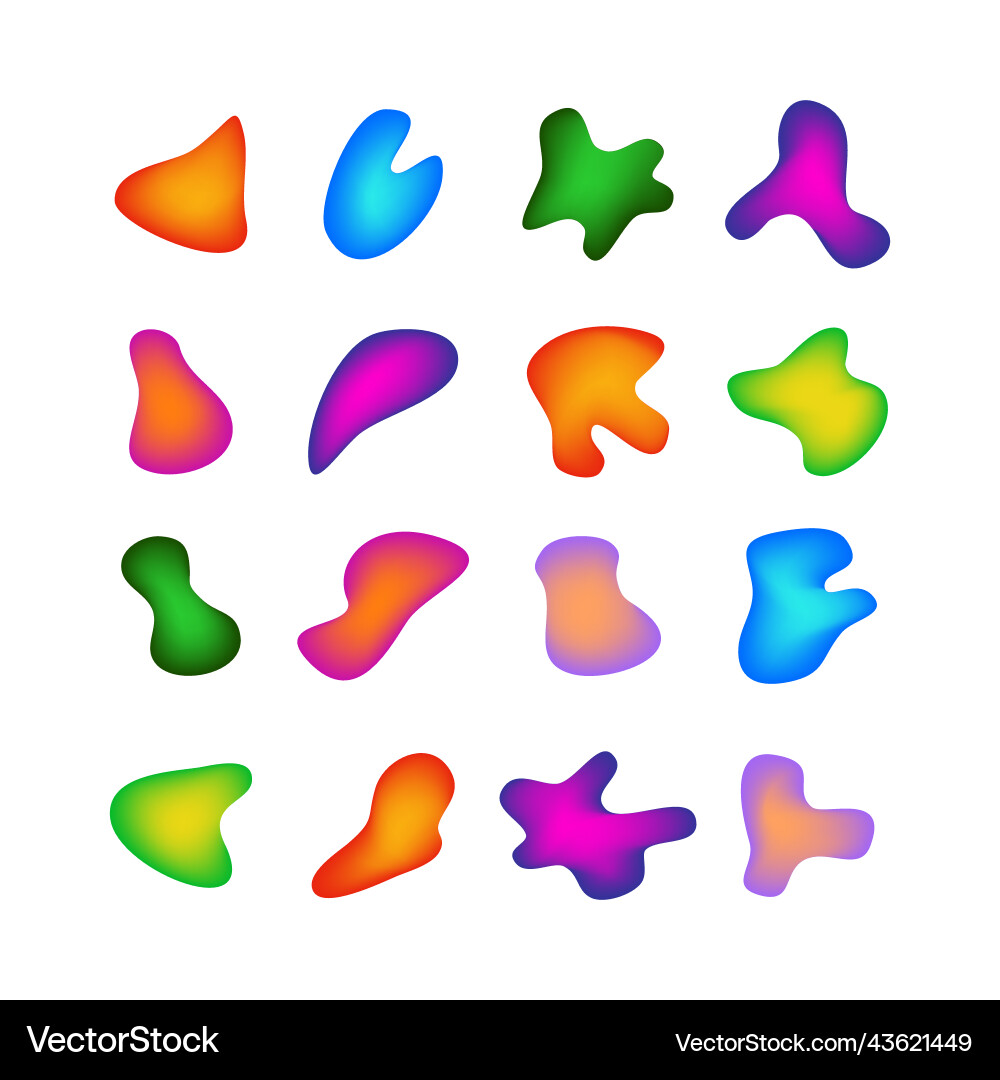Gradient liquid blob shapes Gradient liquid blob shapes vector image