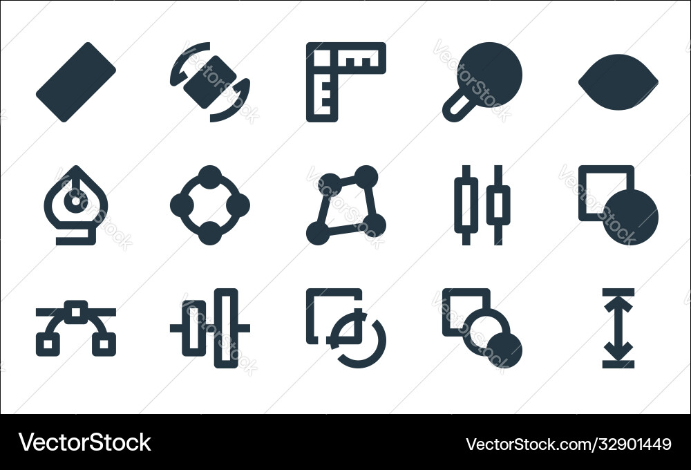 Graphic design line icons linear set quality Graphic design line icons linear set quality vector image