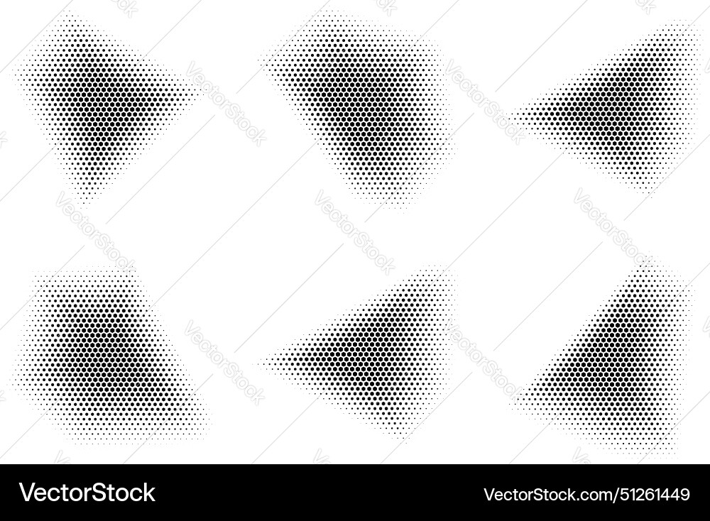 Halftone hexagon pattern reprographic technique Vector Image