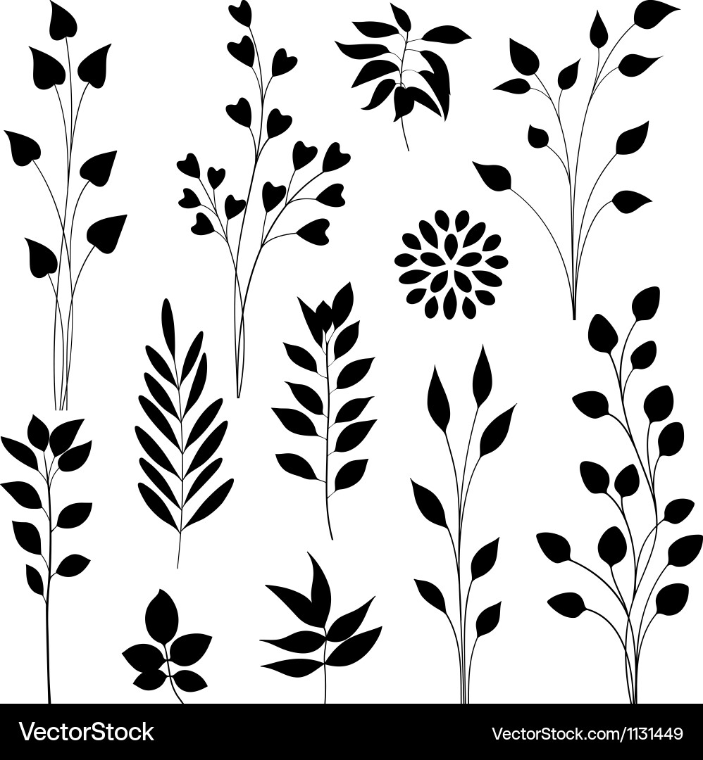 Leaf Pattern Elements Vector Image