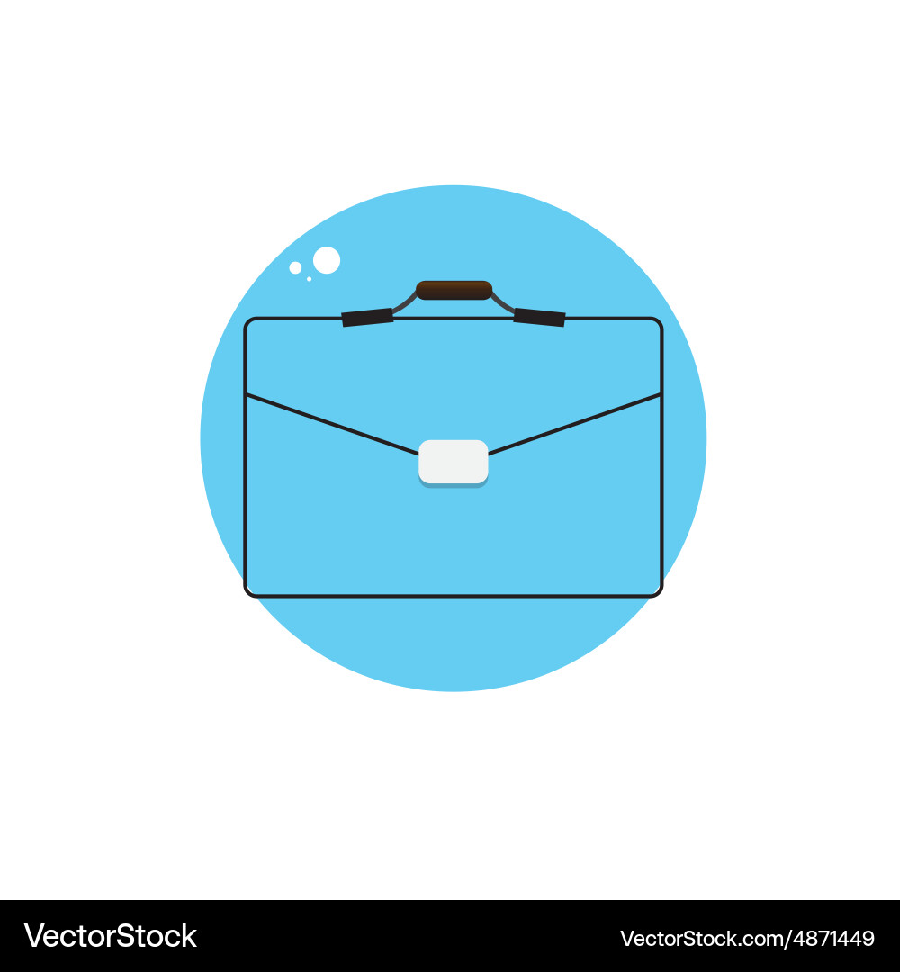 Line icon with flat graphics element of bag Vector Image