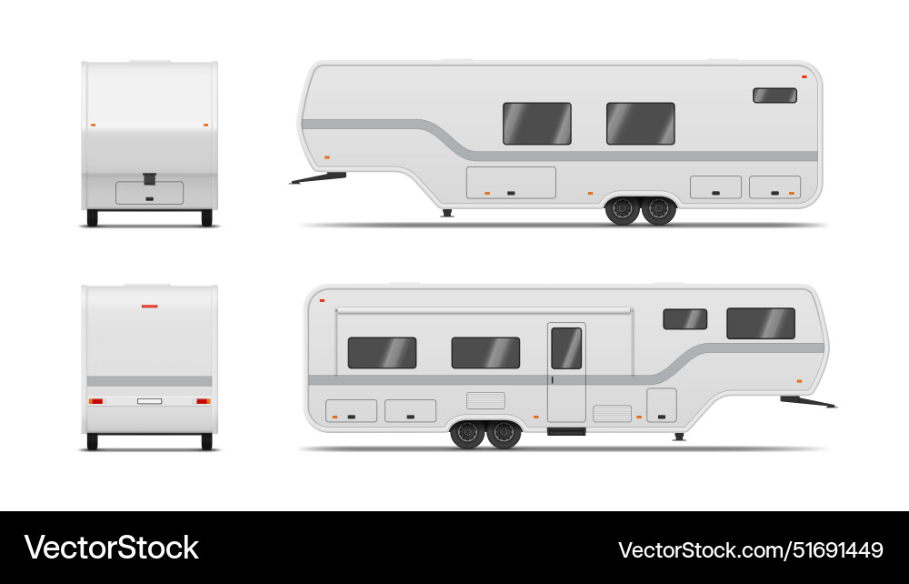 Long travel trailer rv camping caravan front side Long travel trailer rv camping caravan front side vector image