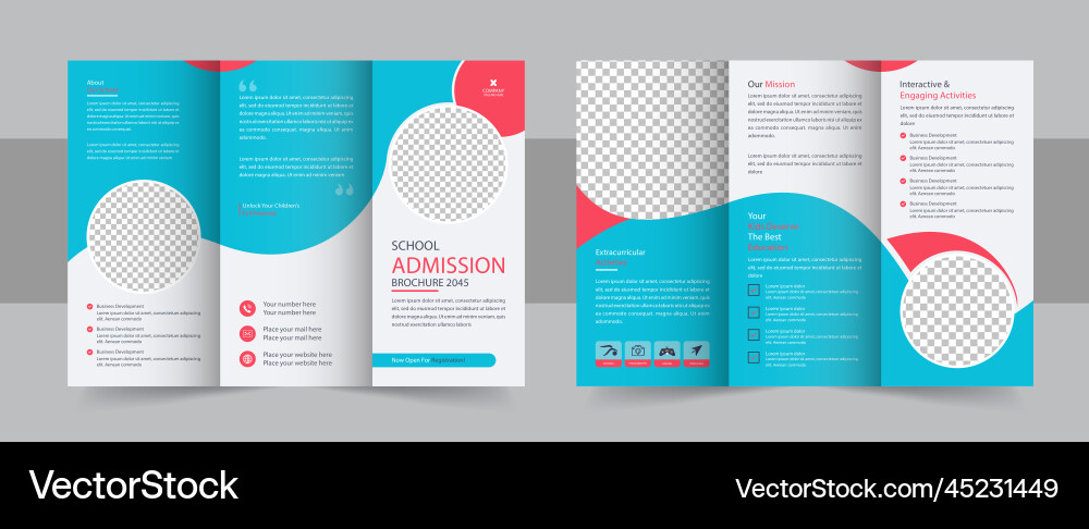 School admission trifold brochure design School admission trifold brochure design vector image