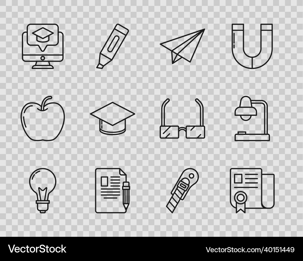 Set line light bulb with concept of idea Set line light bulb with concept of idea Vector Image