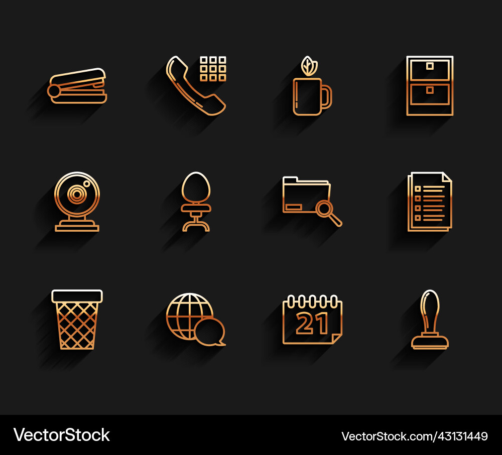 Set line trash can world map made from speech Vector Image