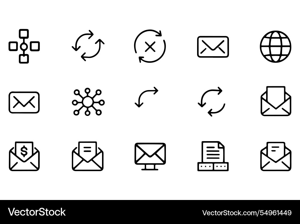 Set of thin line icons exchange concepts Vector Image