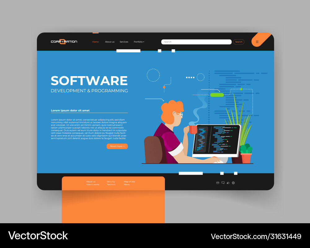 Softwareentwicklung und Programmcode Softwareentwicklung und Programmcode vektorbild