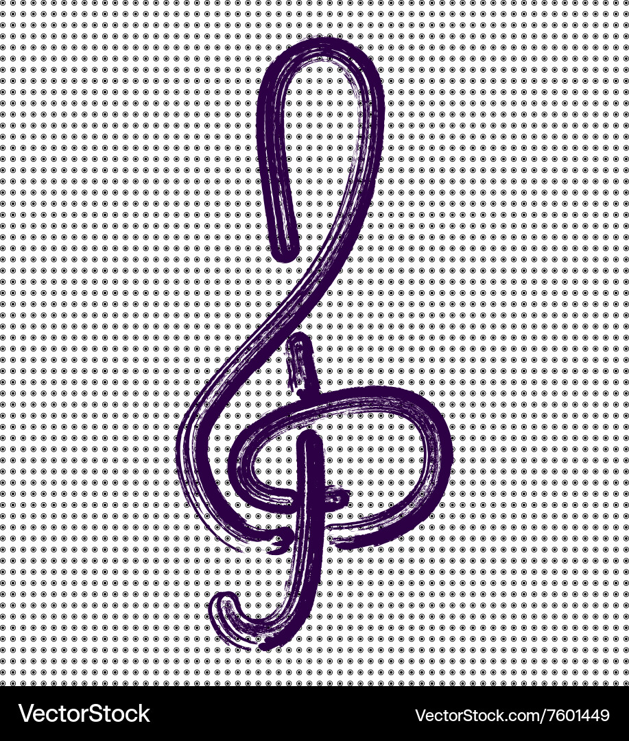 Treble clef on a background with dots Vector Image