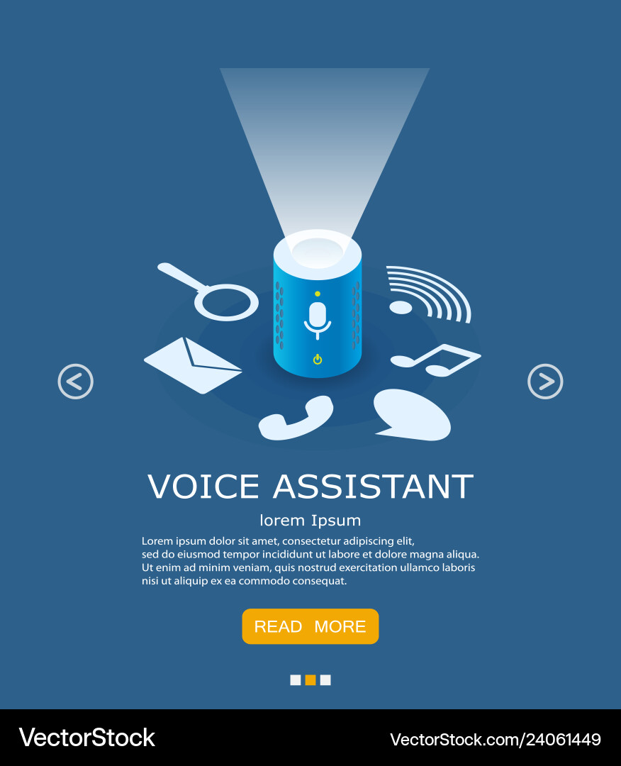 Voice assistant web banner design template Voice assistant web banner design template vector image