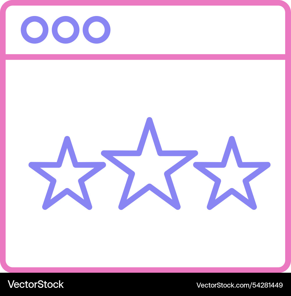 Web rating line two colour icon Vector Image