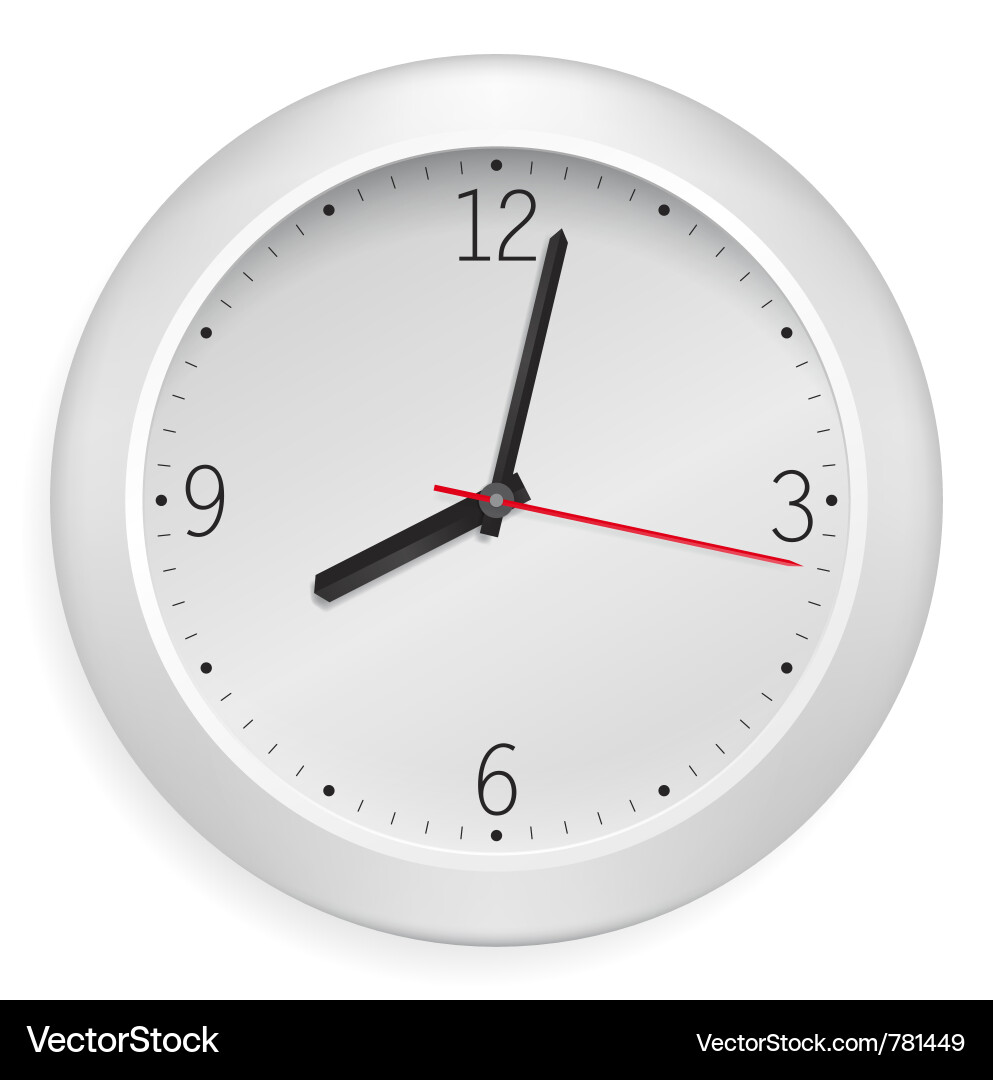 White Clock Display vector image