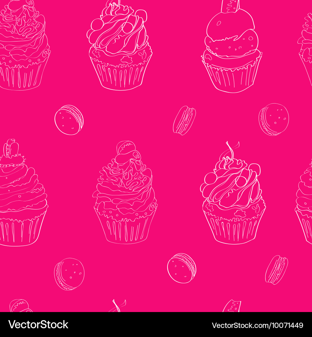 With the image of cakes pattern made vector image