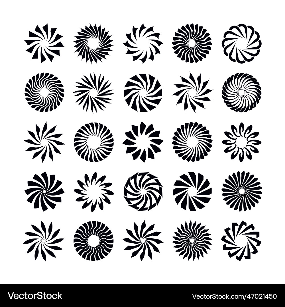 Abstract radial shape design element set Abstract radial shape design element set Vector Image