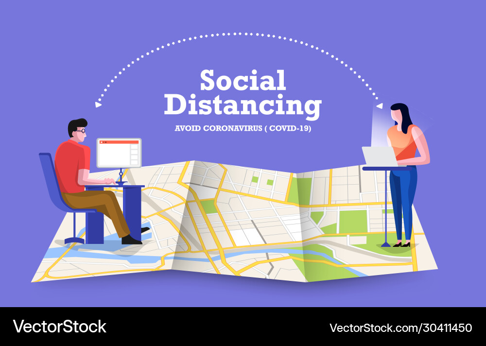 Covid19-19 social distance 12 vector image