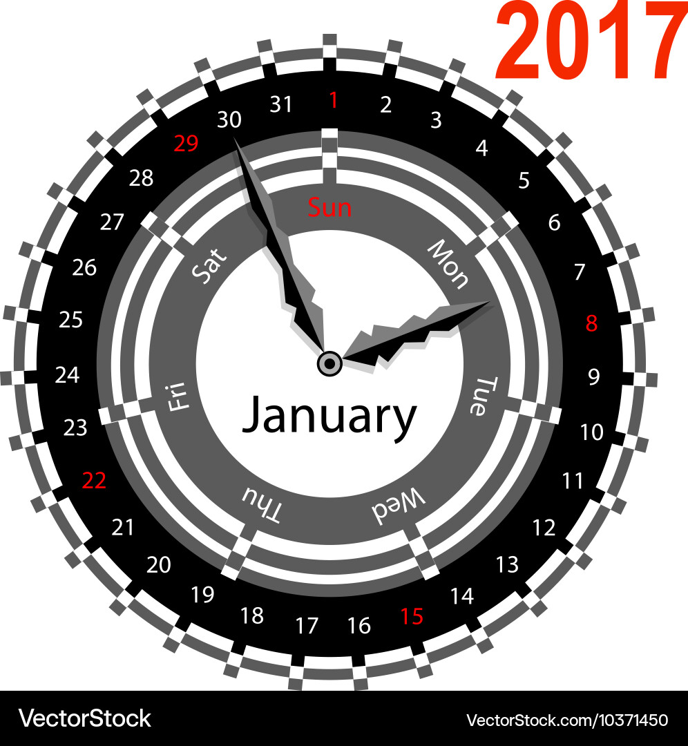 Creative idea of design a clock with circular vector image