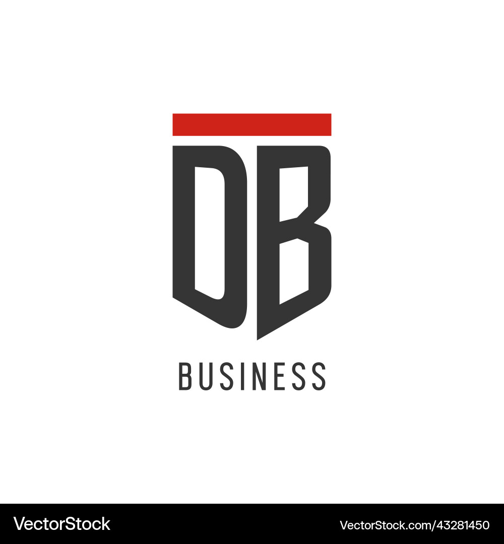 Db initial esport logo with simple shield design Vector Image