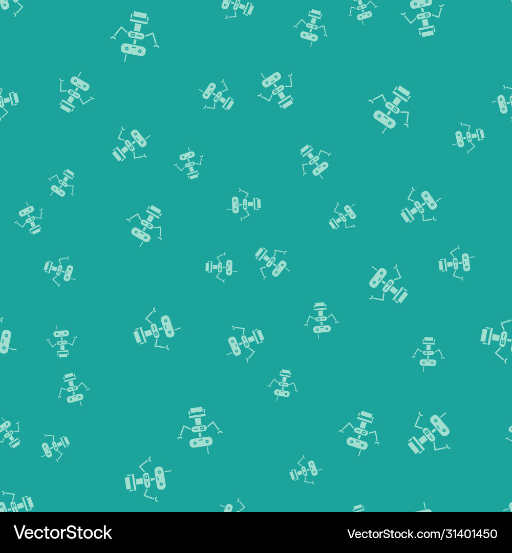 Green robot icon isolated seamless pattern Green robot icon isolated seamless pattern vector image