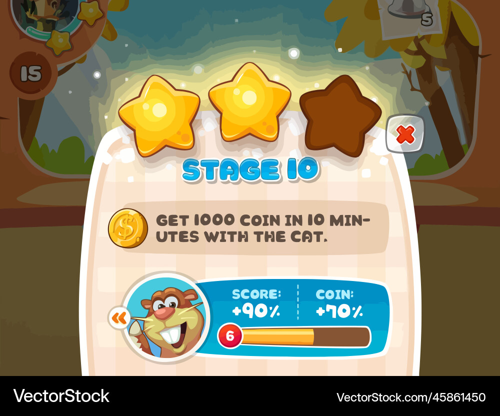 Komplettes Set von Level-Taste Spiel ui Pop-up-Symbol vektorbild