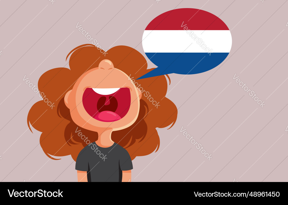 Little girl speaking dutch cartoon Little girl speaking dutch cartoon vector image