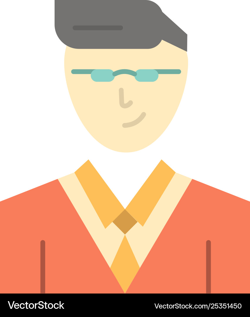 Man user manager student flat color icon Man user manager student flat color icon vector image