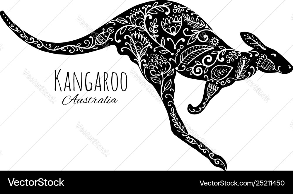 Ornate Känguru Skizze für Ihr Design Ornate Känguru Skizze für Ihr Design vektorbild