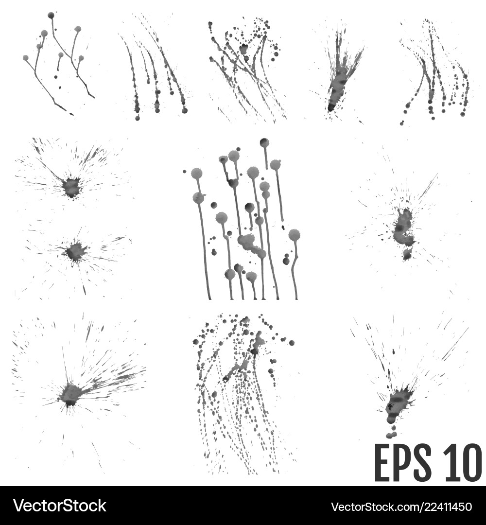 Paint splat set splashes for design use vector image
