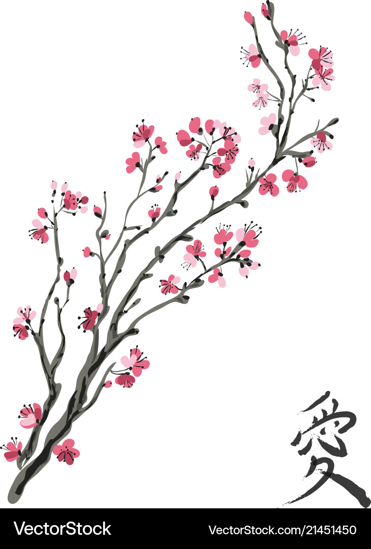 Realistic sakura blossom isolated on white Realistic sakura blossom isolated on white vector image