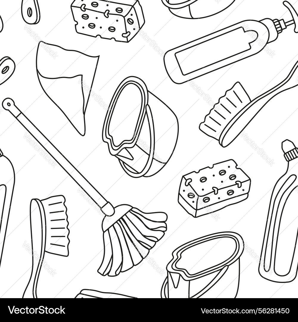 Seamless pattern with attributes Vector Image