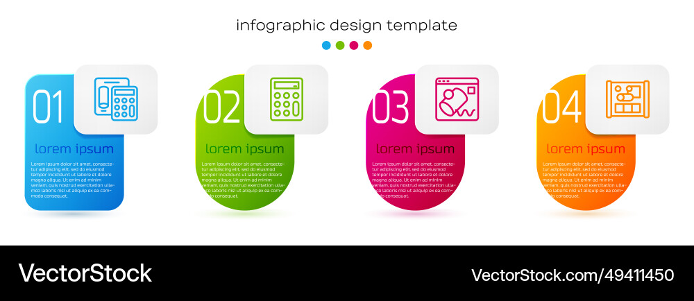 Set line calculator data visualisation Set line calculator data visualisation vector image