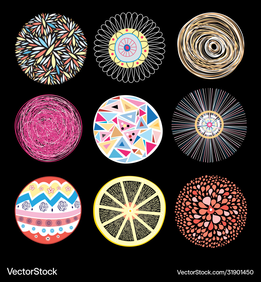 Set patterns different circles Set patterns different circles vector image