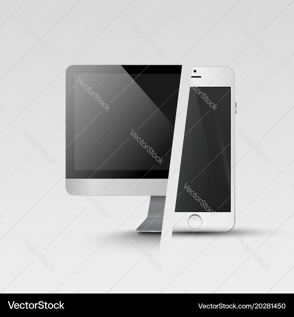 Smartphone and Computer Display vector image