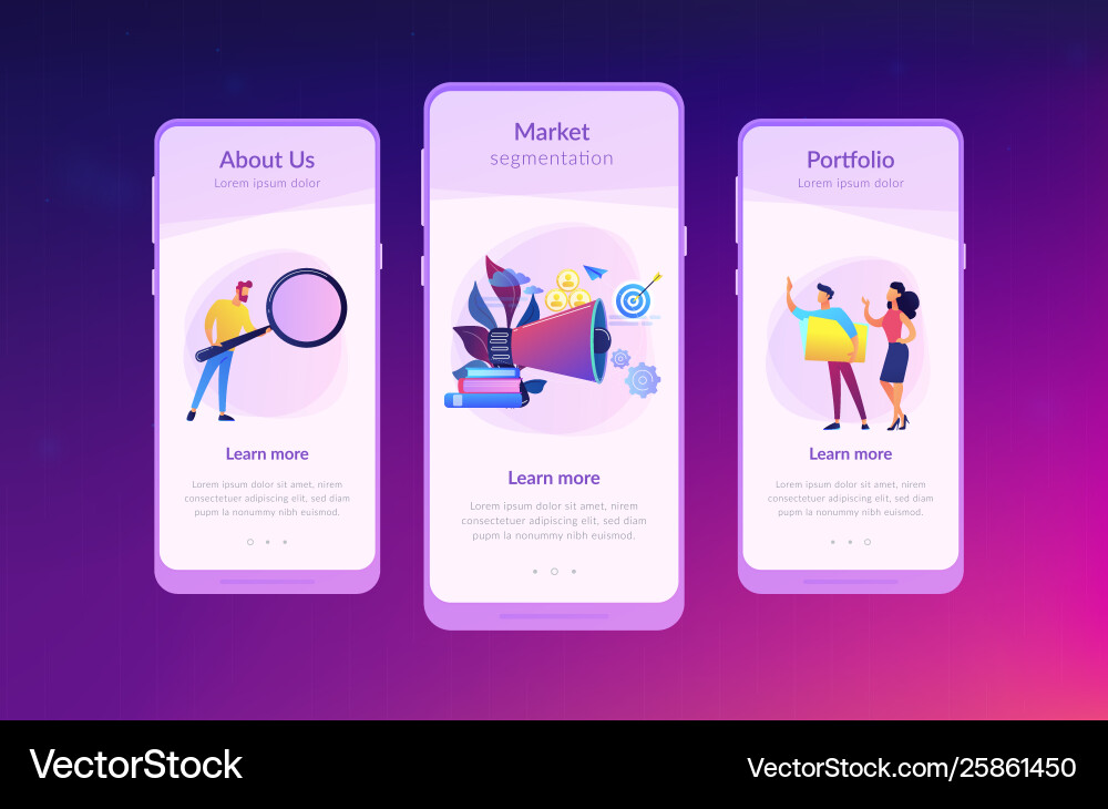Target group app interface template Vector Image