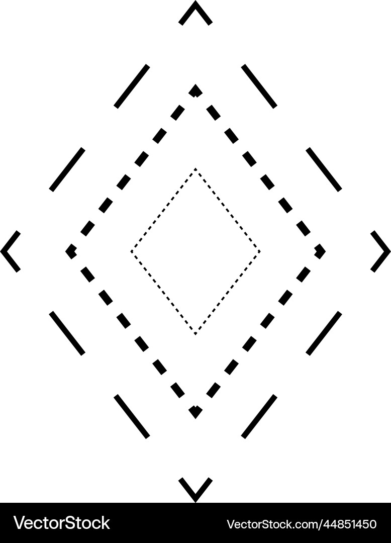 Tracing rhombus shape symbol dashed and dotted Tracing rhombus shape symbol dashed and dotted vector image