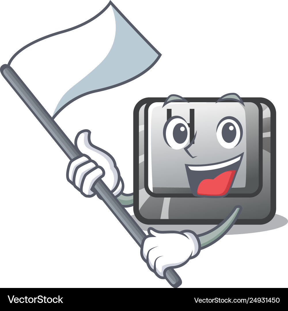 With flag button h on a character With flag button h on a character vector image