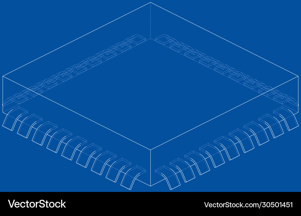 3d microchip rendering vector image