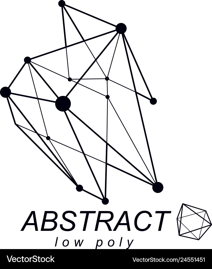 Abstract 3d mesh polygonal object communication Abstract 3d mesh polygonal object communication vector image