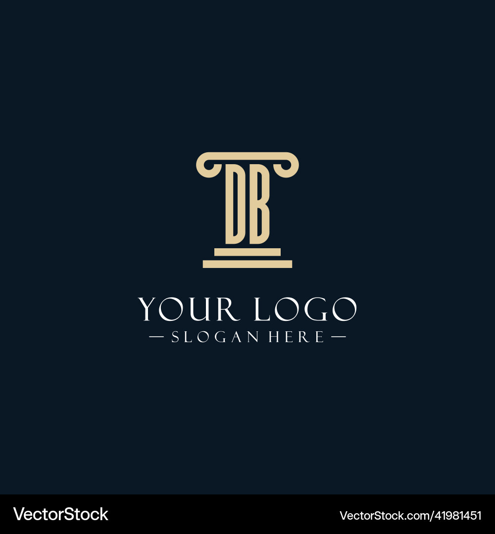 Db initial monogram logos with pillar shapes style Db initial monogram logos with pillar shapes style Vector Image