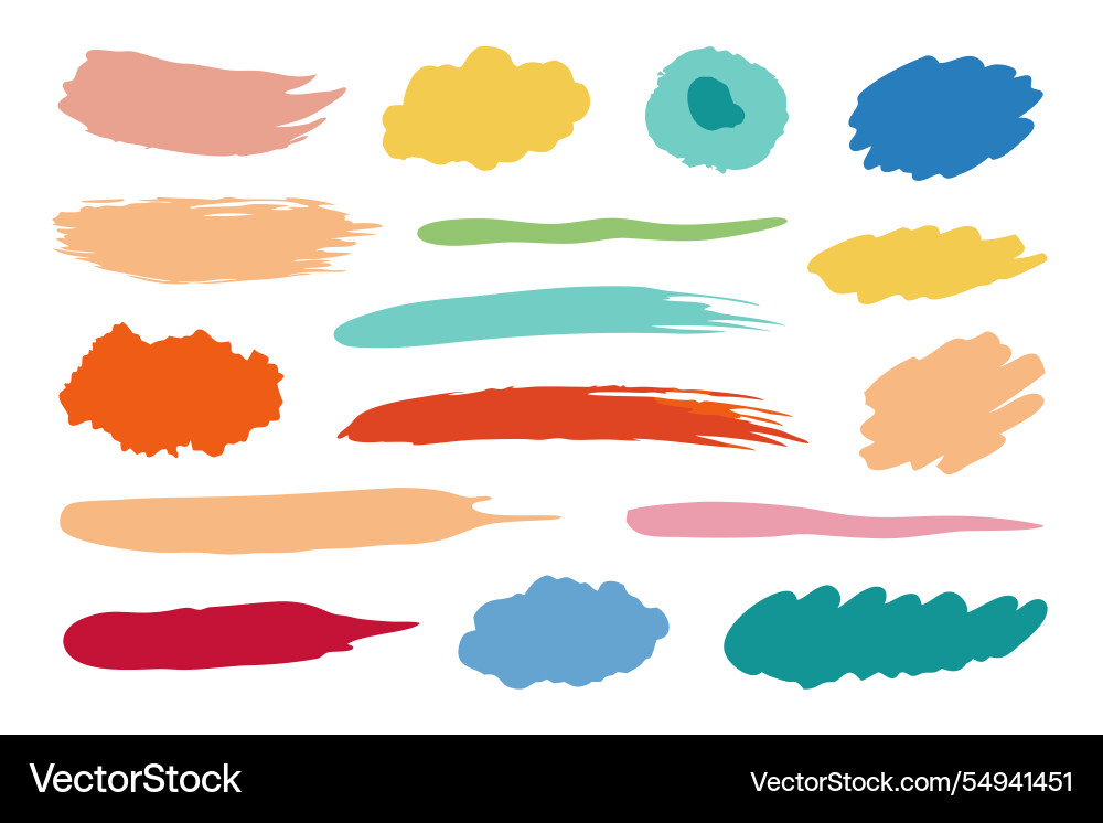Featuring a dynamic set of colorful paint strokes Featuring a dynamic set of colorful paint strokes Vector Image