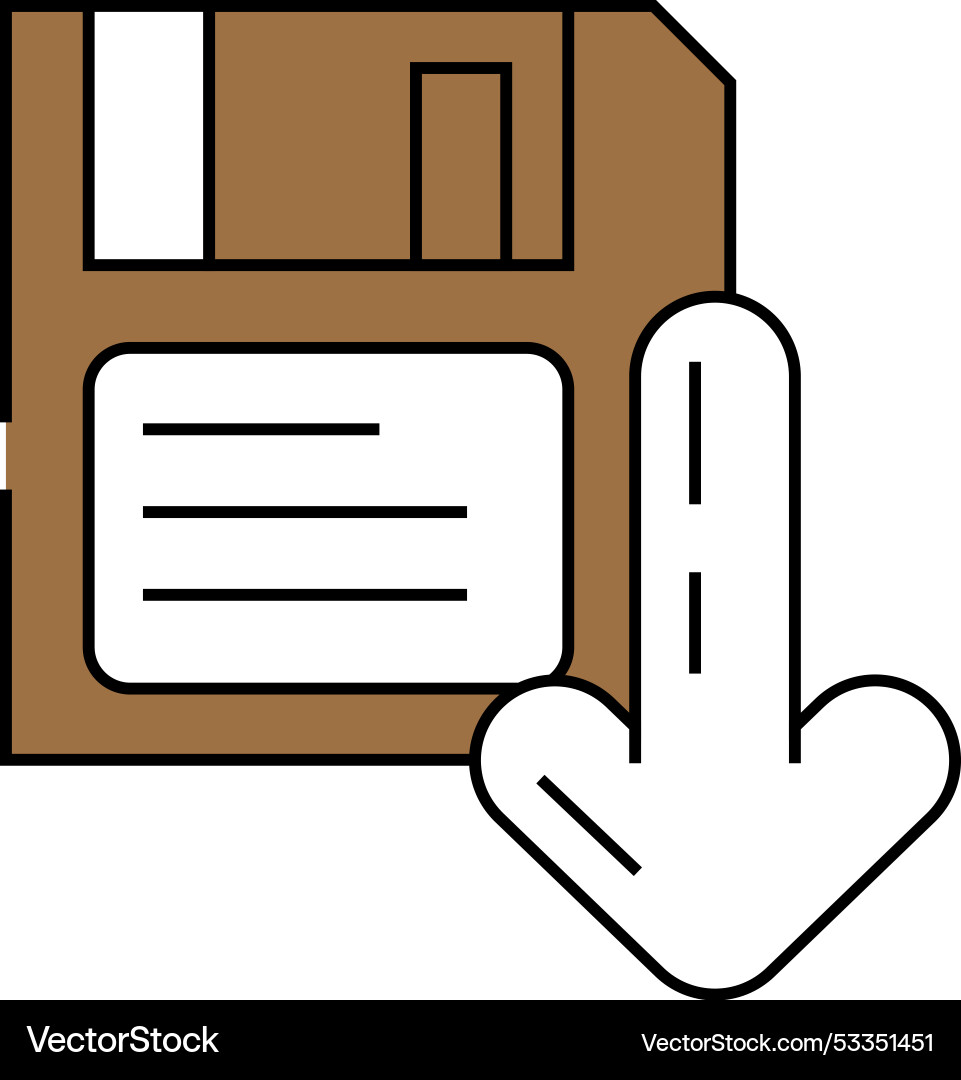 Floppy disk saving loading data icon color Floppy disk saving loading data icon color Vector Image