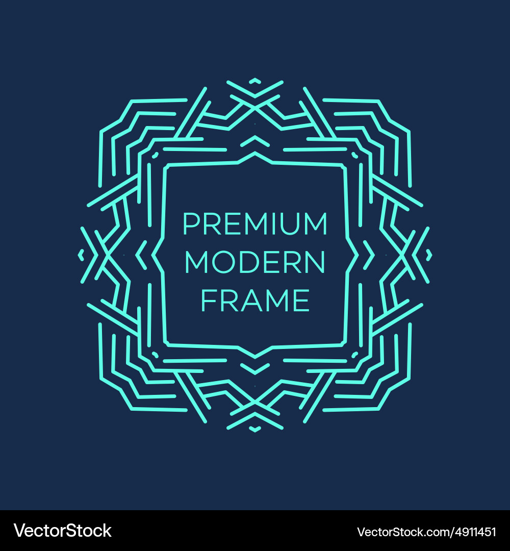 Geometric frame in mono line style vector image