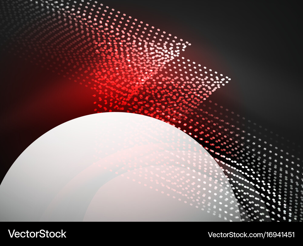 Glowing wave created with particles on dark color Vector Image