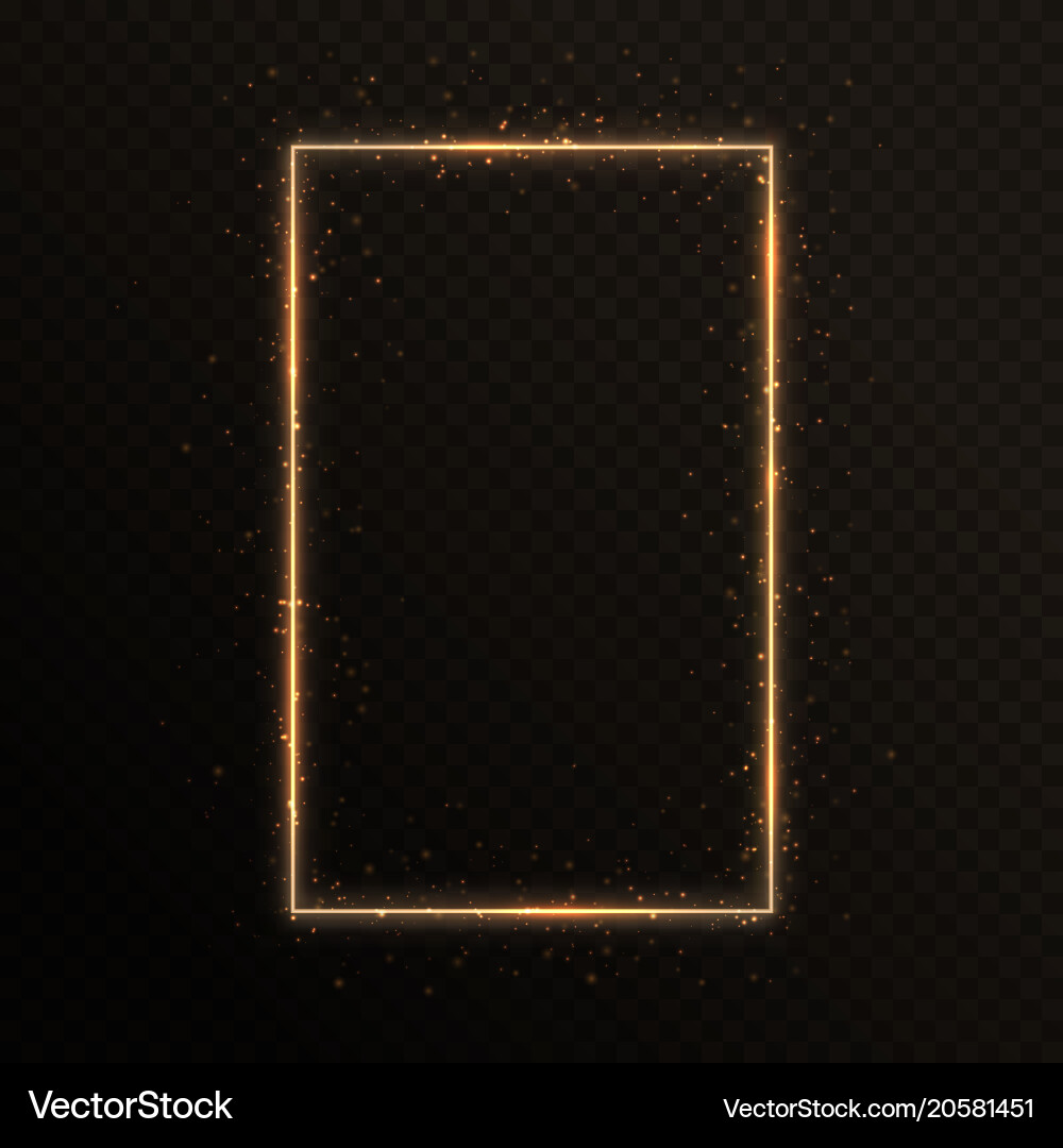 Golden Particle Frame vector image