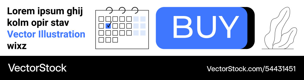 Graphic with calendar buy button text vector image